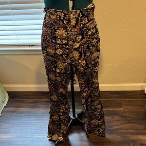 Anthropologie Velour Corduroy  High-Waist Flare Leg Pants